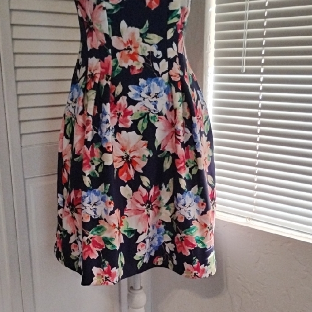 Vince Camuto Navy Floral Mini Dress - Picture 3 of 6